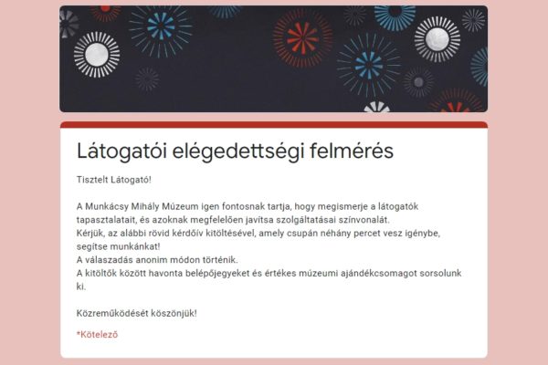 Látogatói elégedettségi felmérés
