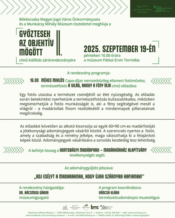 A Győztesek az objektív mögött II. c. időszaki kiállítás záróeseménye A Győztesek az objektív mögött II. c. időszaki kiállítás záróeseménye