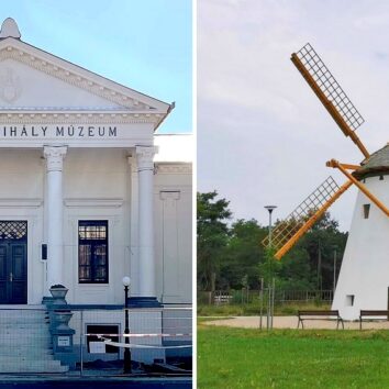 A Munkácsy Mihály Múzeum és a Csókási szélmalom épülete