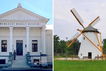 A Munkácsy Mihály Múzeum és a Csókási szélmalom épülete
