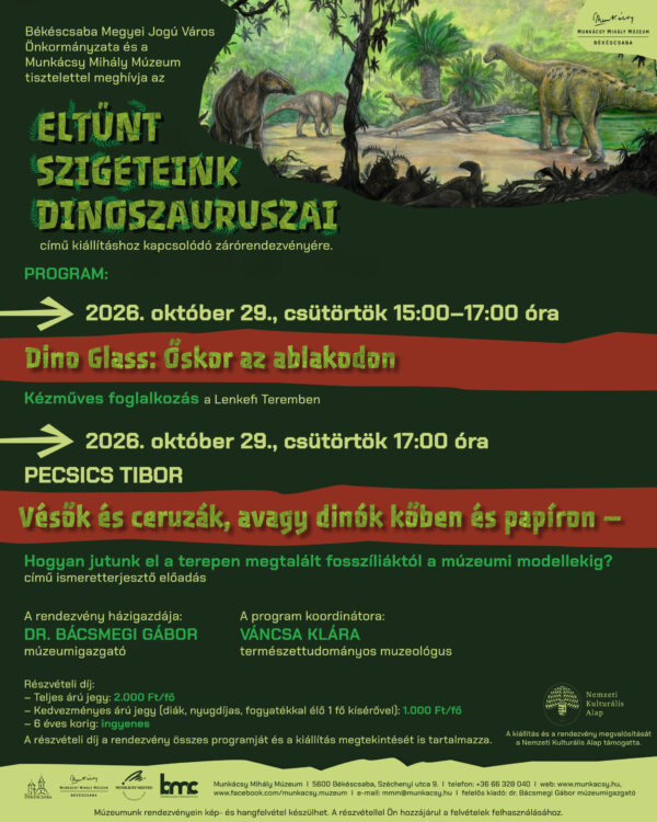 Zárórendezvény – Eltűnt szigeteink dinoszauruszai c. kiállítás